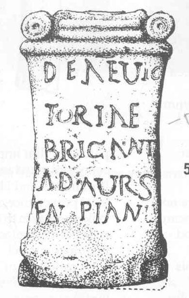 Drawing of the stone altar showing the inscription more clearly