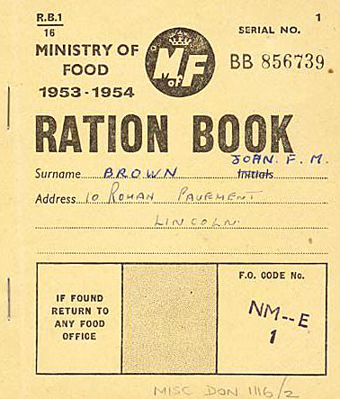 Ministry of Food Ration Book in the name of Joan F. M. Brown