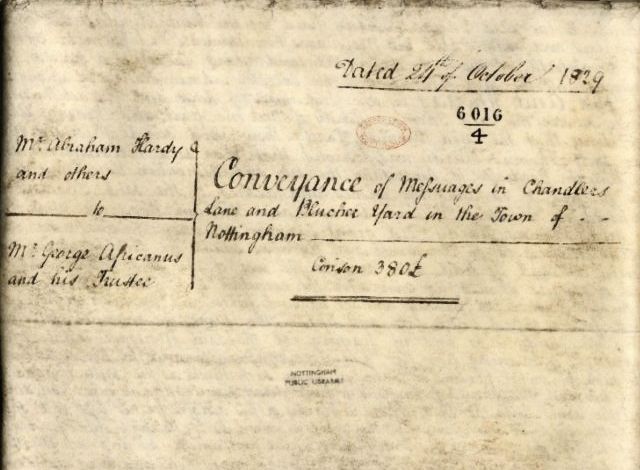 Hand written property conveyance deed from 1829.  Written in black ink.