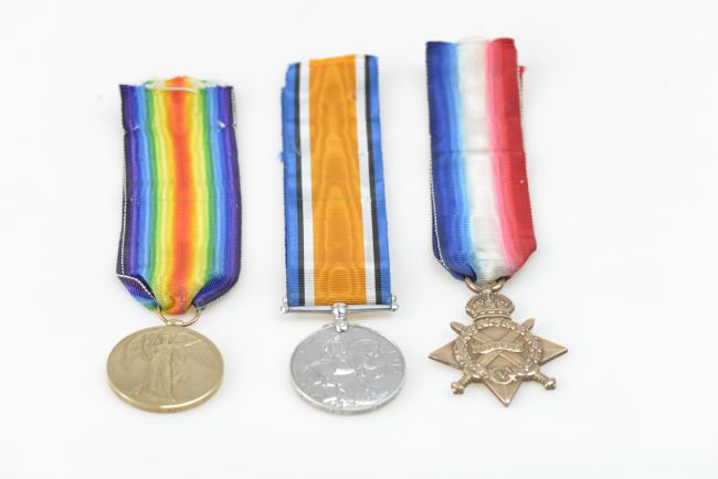 Allied Victory Medal, British War Medal and the 1914-1915 Star Medal.