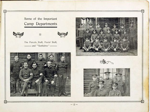 The Rennbahn POW Camp Departments shown in the Rennbahn Review including the vital parcel and postal staff