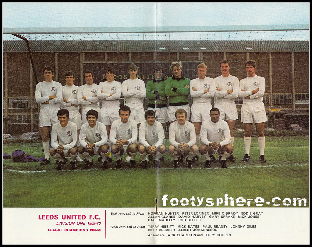 Colour photograph of the Leeds United team