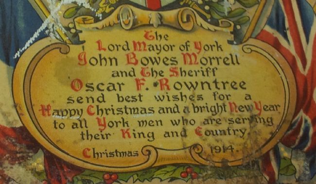 Inscription on the  tin