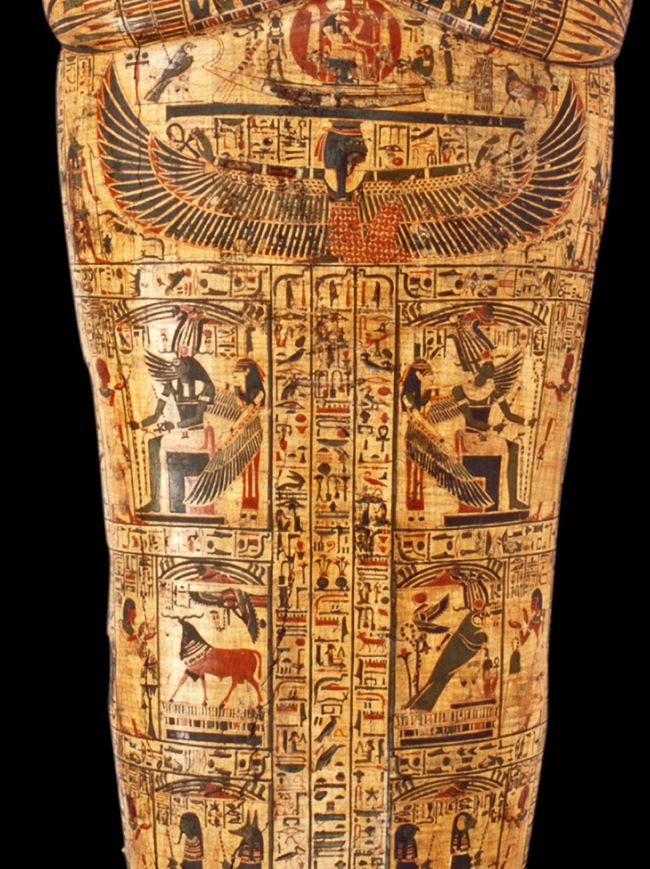 Detail of the outer coffin lid of Nesyamun who lived in Thebes over 3,000 years ago.